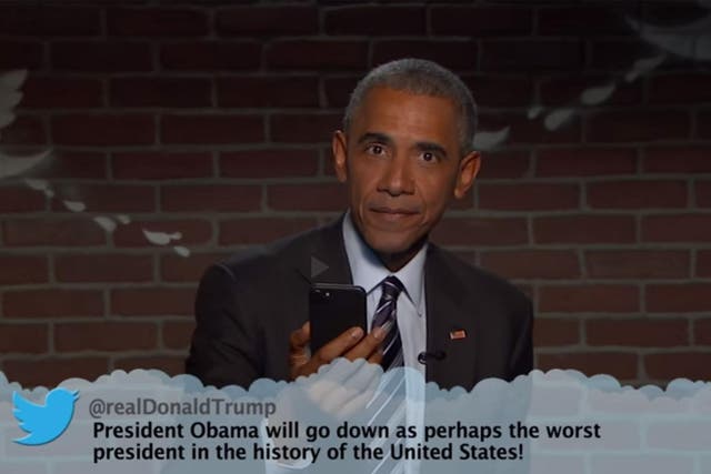 President Obama had fun responding to Donald Trump's tweet on Jimmy Kimmel Live