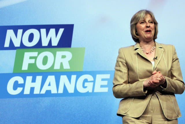 Ms May at the Tory conference in 2009, the year in which she said her Maidenhead constituents would be ‘devastated’ by the then Labour Government’s plans for a third runway