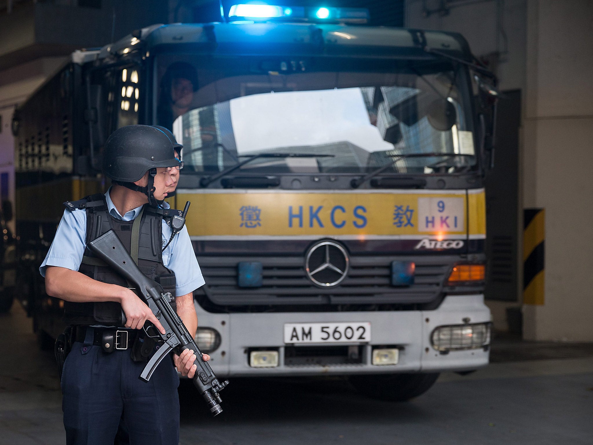 A Hong Kong Correctional Services van takes Rurik Jutting from the High Court