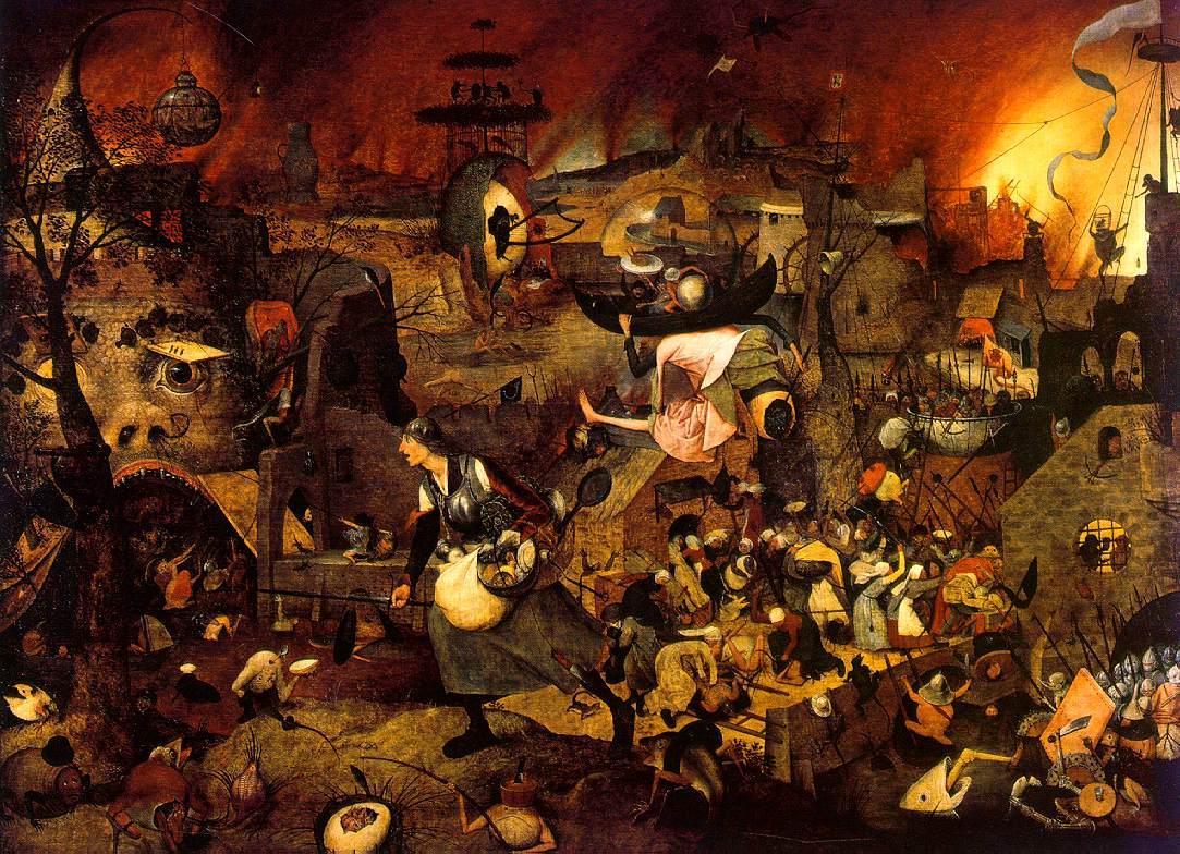 Dull Gret leading an army of women to pillage Hell, by Pieter Bruegel the Elder, 1562