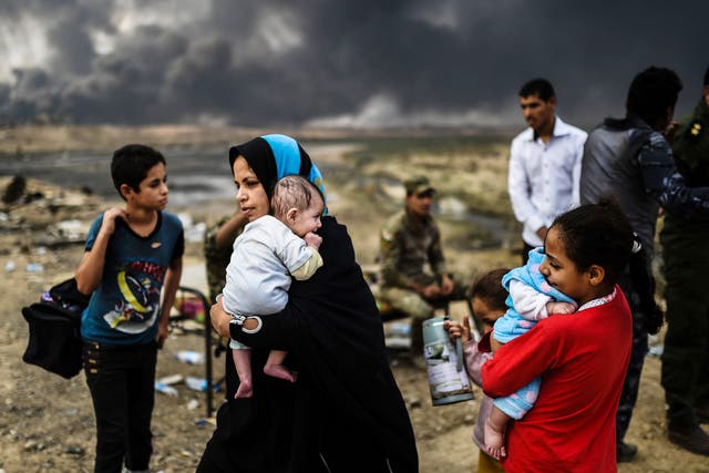 Iraqi families in villages surrounding Mosul have been displaced by the ongoing operation by Iraqi forces against Isis
