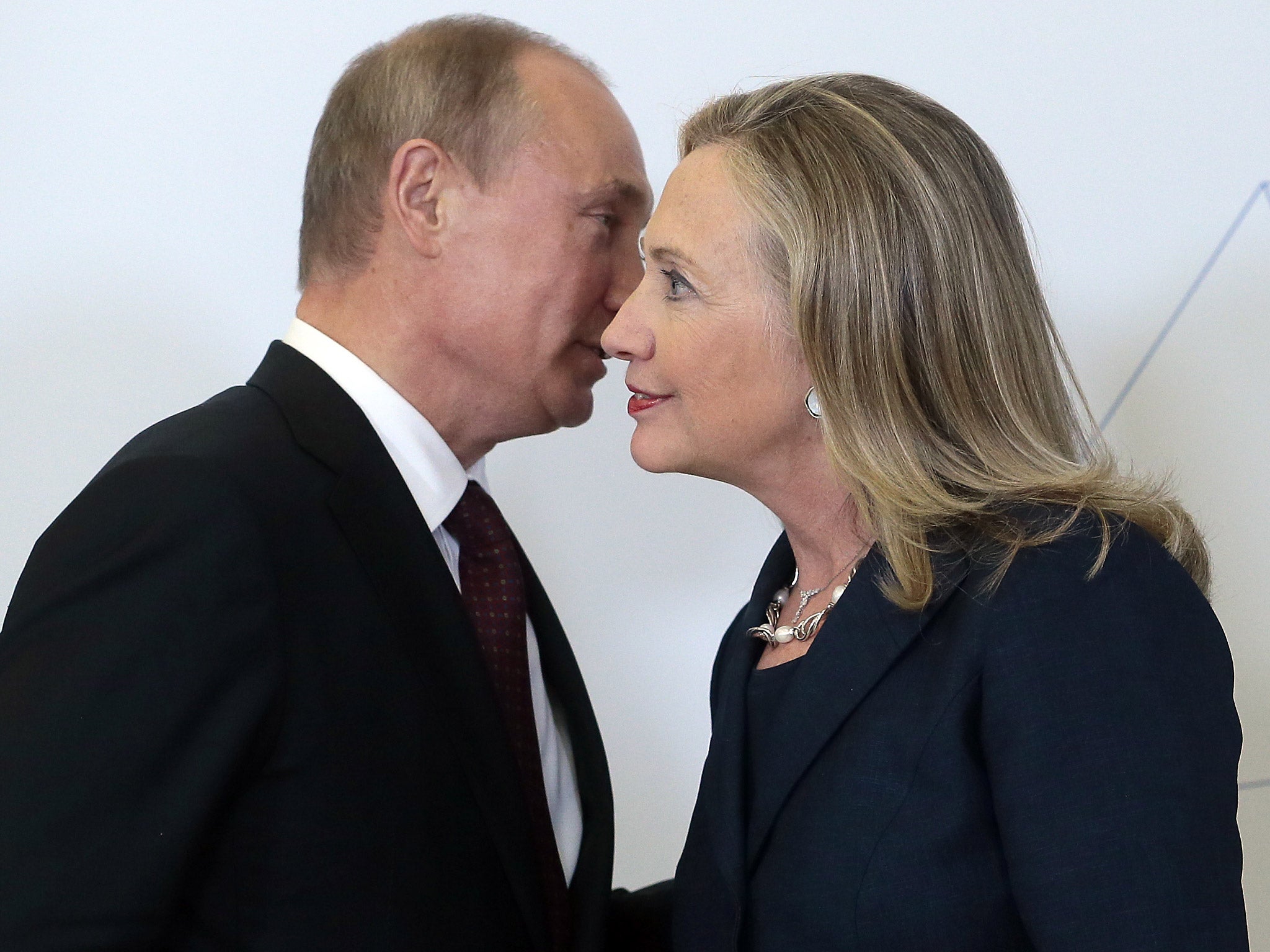 Vladimir Putin meets Hillary Clinton, then US Secretary of State, during the Asia-Pacific Economic Cooperation Summit, Vladivostok, in 2012