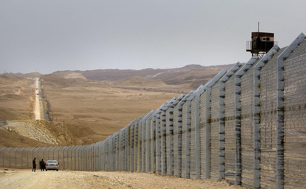 File photo of 150 mile-long Israeli-Egyptian border fence in the Sinai, re-enforced for extra security in 2011