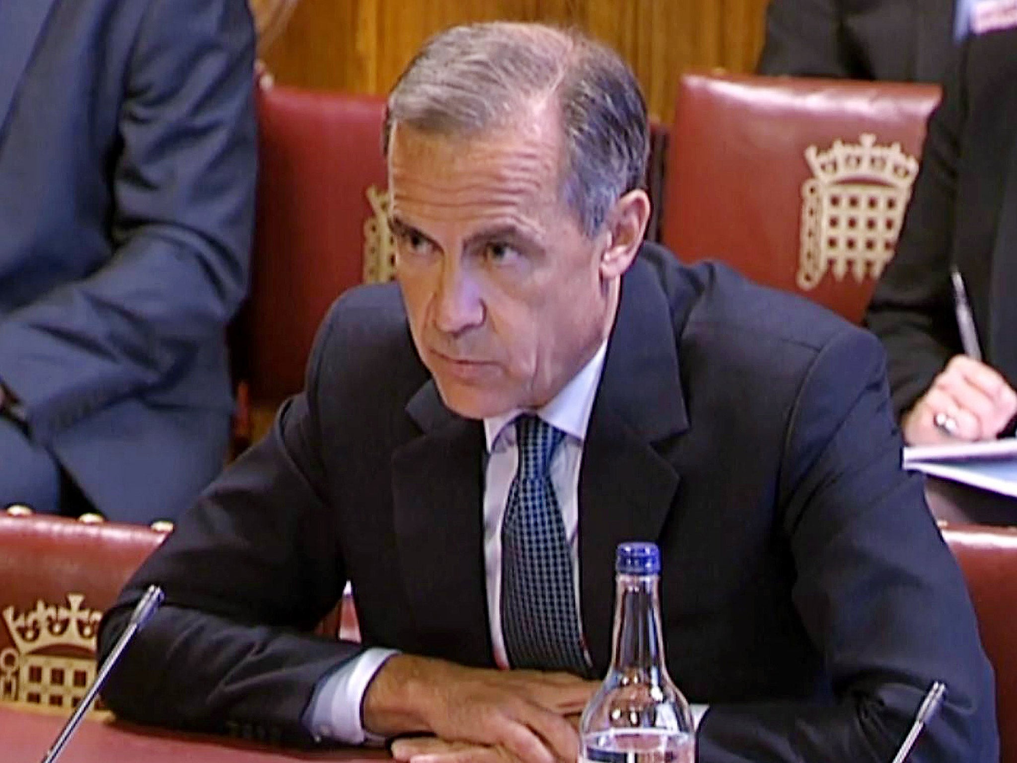 Bank of England Governor Mark Carney gives evidence to the Economic Affairs Committee at the House of Lords