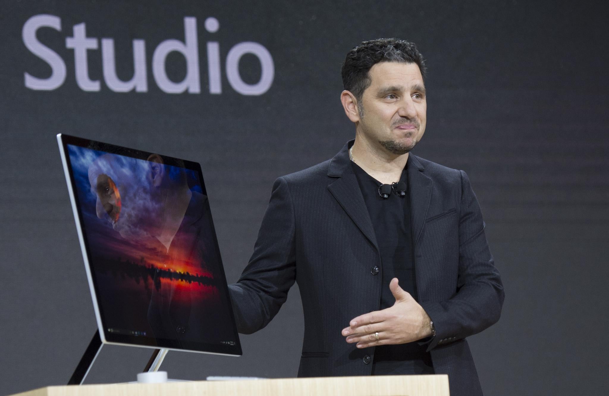 Microsoft Corporate VP of Devices, Panos Panay introduces Microsoft Surface Studio at a Microsoft news conference October 26, 2016 in New York