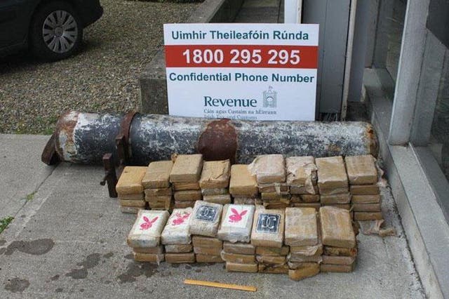 The packages of cocaine found inside the 'torpedo type' object