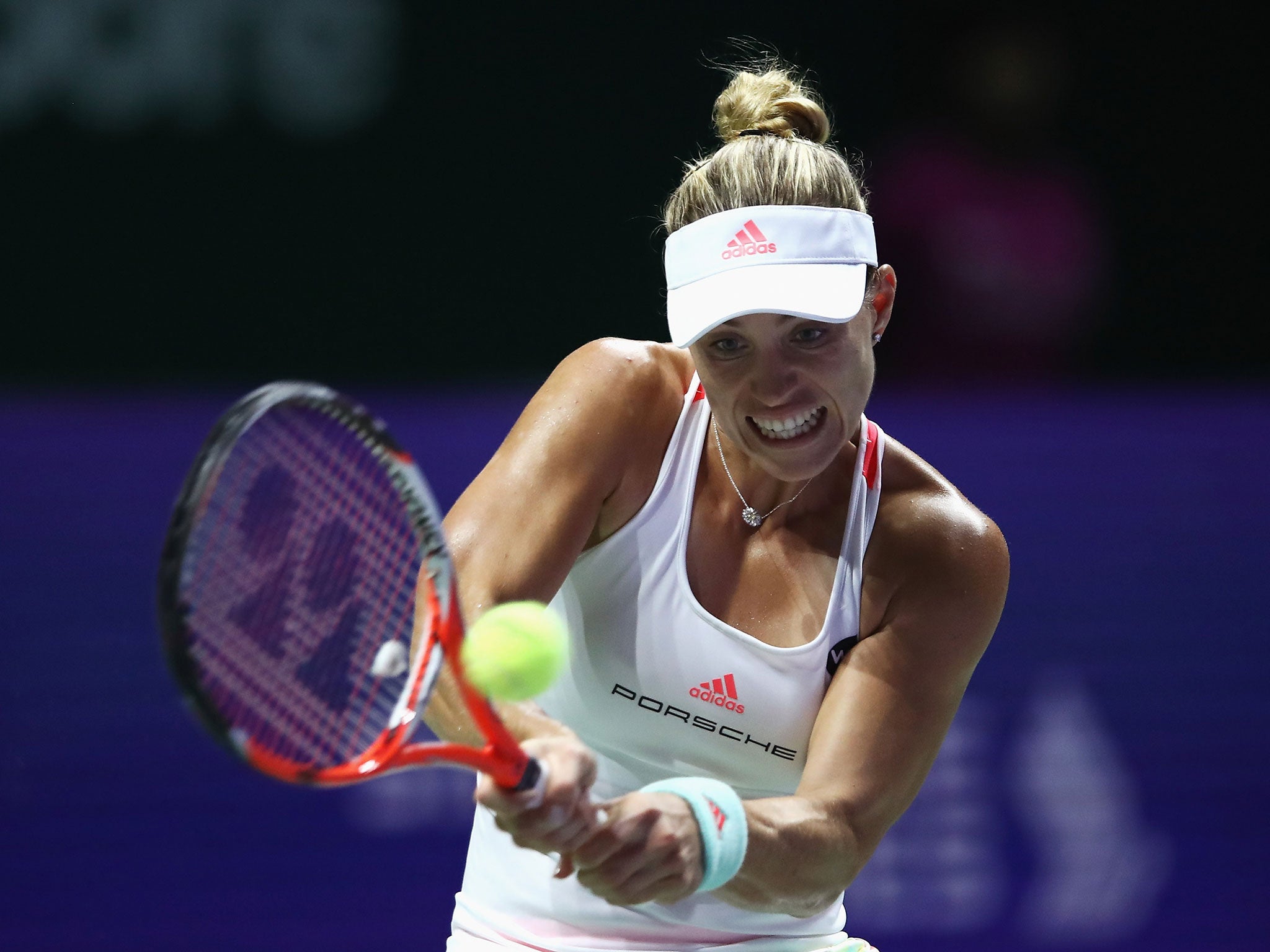 Kerber in action at the WTA Finals in Singapore