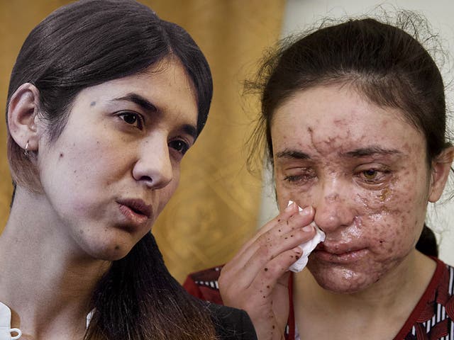 Yazidis Nadia Murad Basee and Lamiya Aji Bashar who survived sexual enslavement by the Islamic State before escaping and becoming advocates for their people who have won the EU's Sakharov Prize for human rights