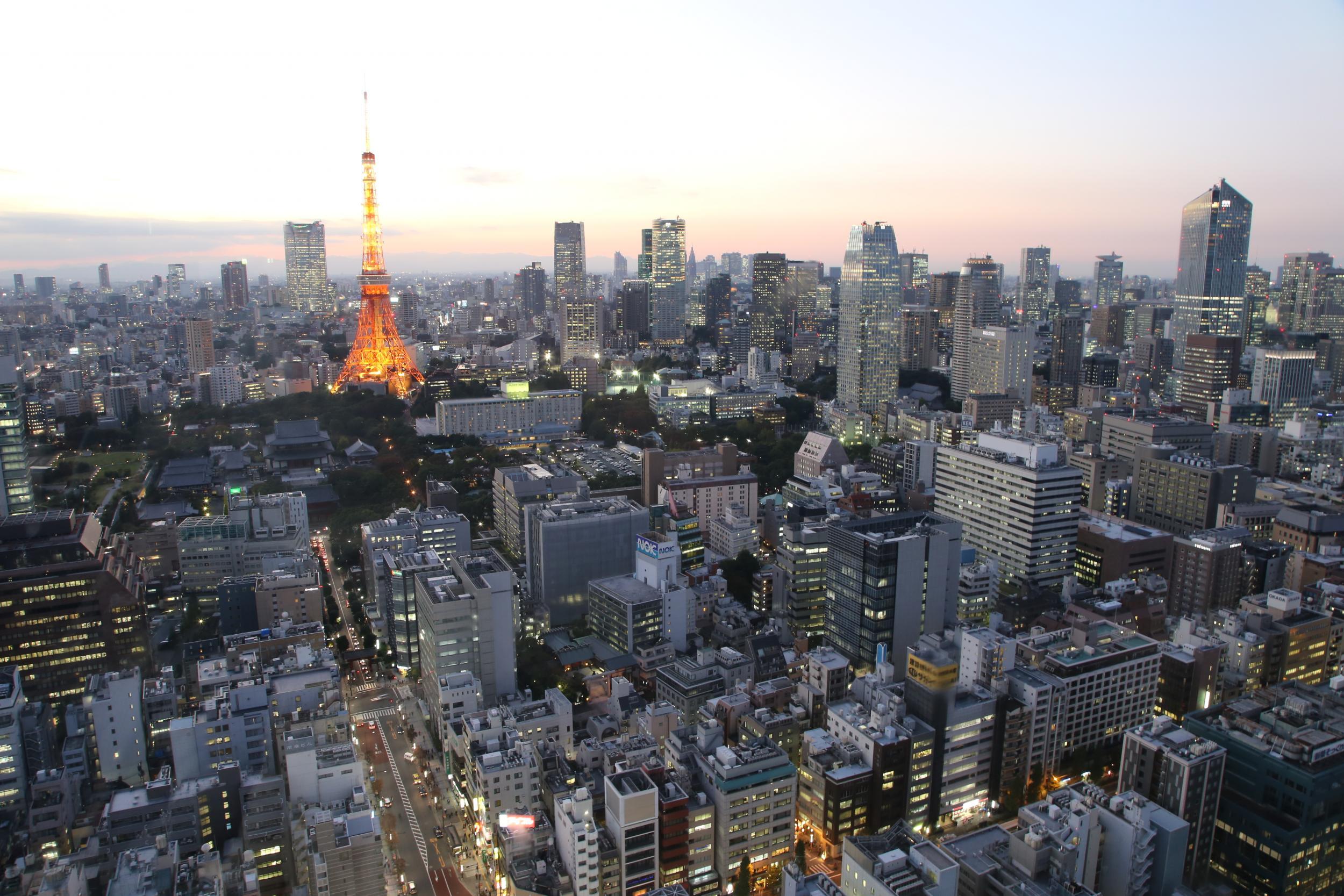 The Tokyo Tower is a highlight of the city’s busy skyline
