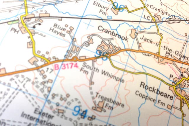 There is no sign of Cranbrook station on the Ordnance Survey map
