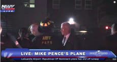 Mike Pence: Republican Vice Presidential candidate's plane slides off runway in New York