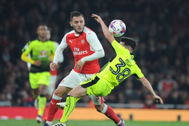 Perez in action against Reading in the EFL Cup