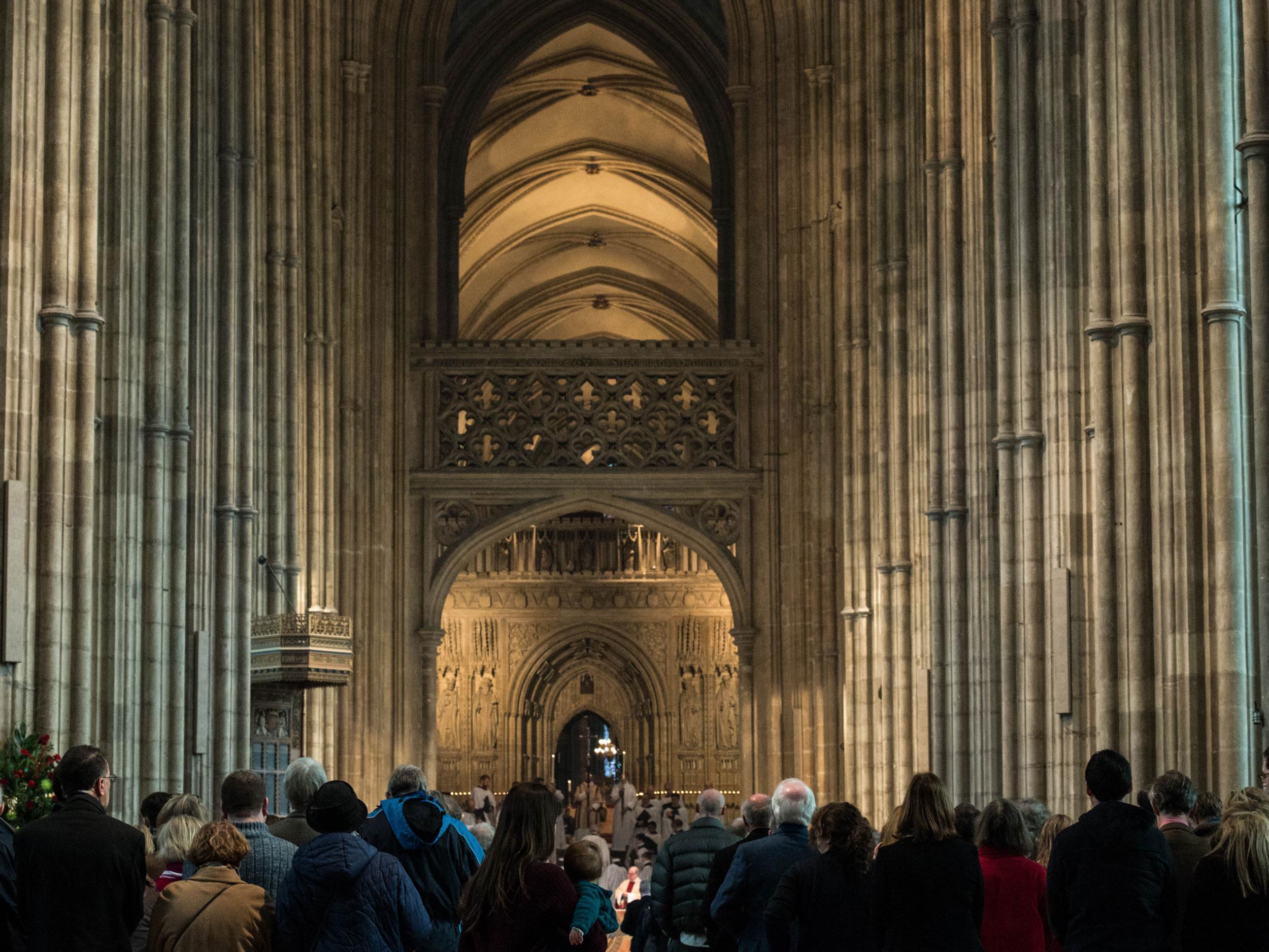 A Christmas Day sermon at Canterbury Cathedral. Church of England attendance spikes over the festive season