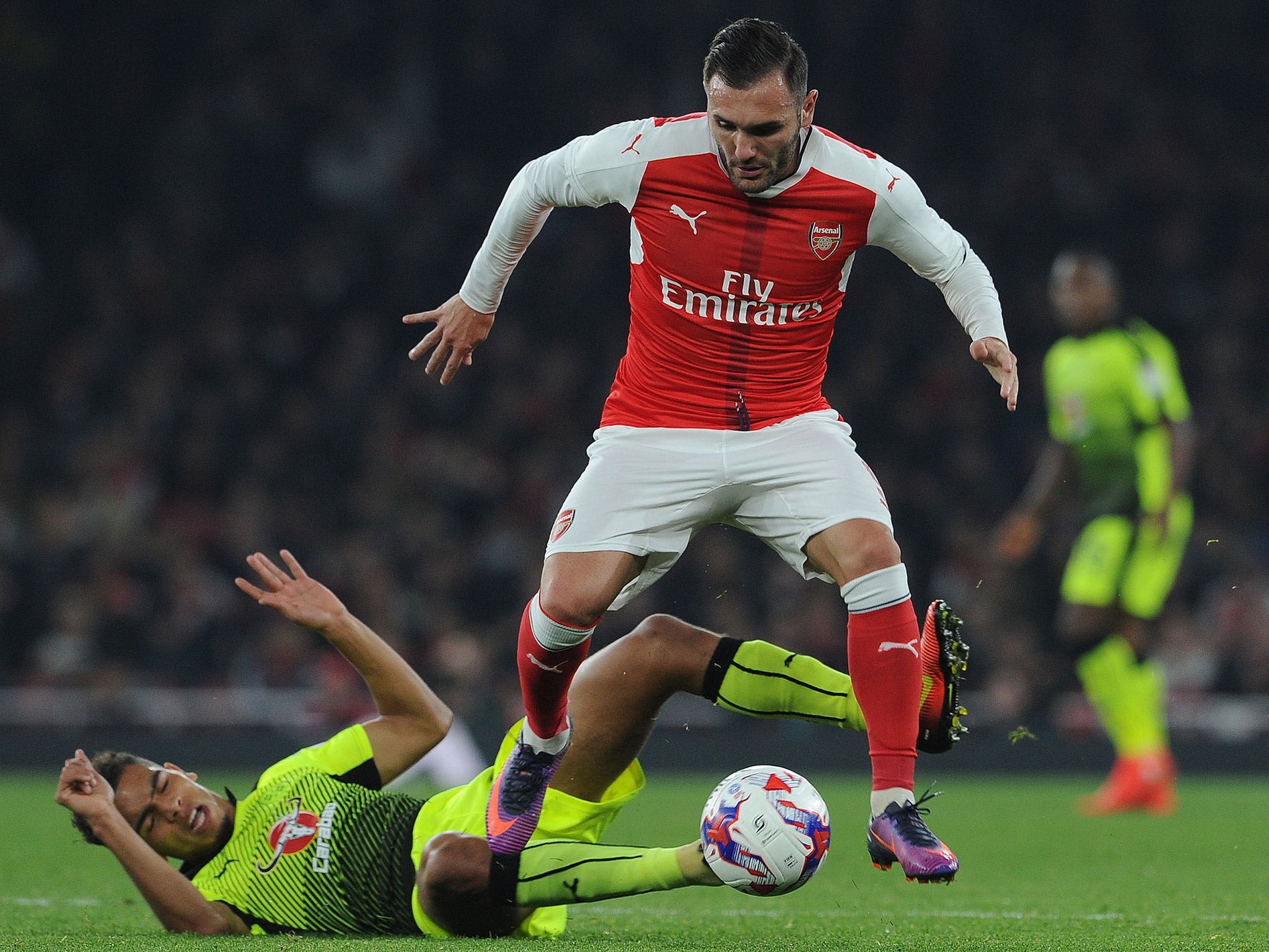 Arsenal will be without Lucas Perez until Christmas due to ankle ligament damage
