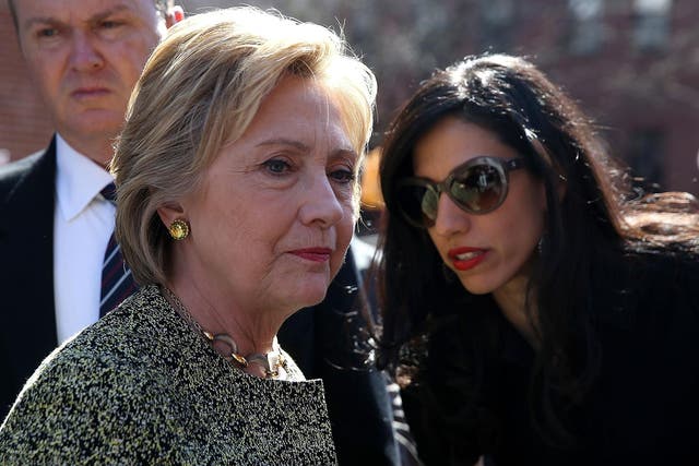 Hillary Clinton and Huma Abedin, who started working for the then-First Lady as an intern in 1996
