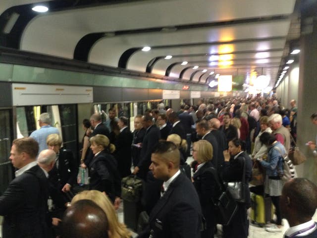 Tough deadline: waiting for the intra-terminal shuttle at Heathrow Terminal 5