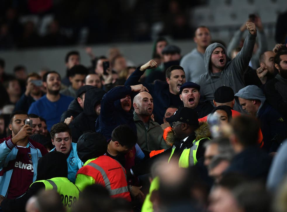 Sections of the London Stadium descended into violence on Wednesday night following West Ham's EFL Clash with Chelsea