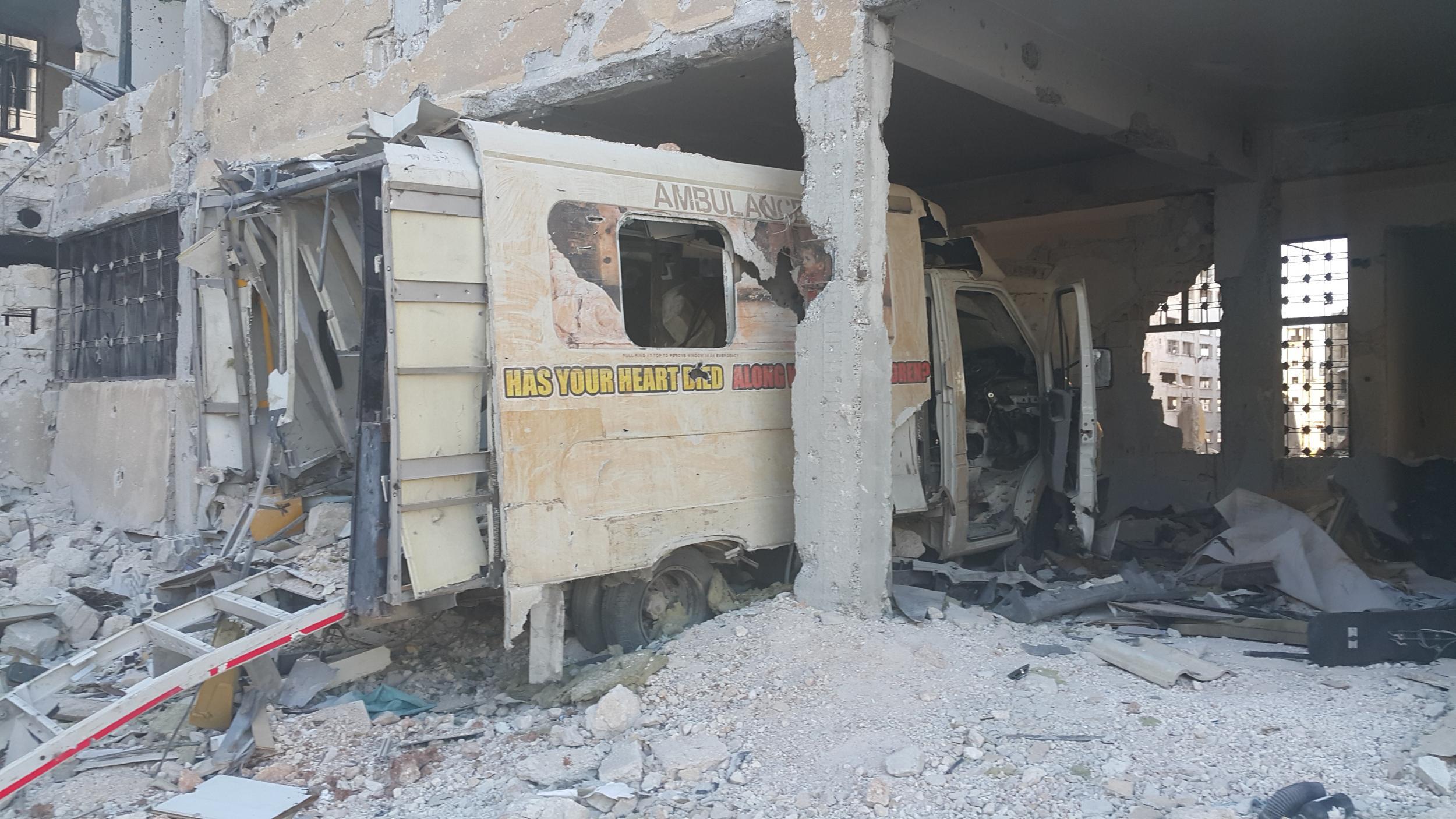 A Scottish ambulance found under the rubble in East Aleppo