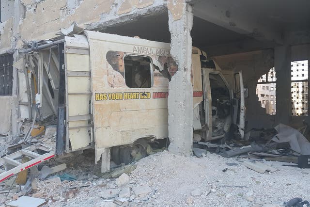 A Scottish ambulance found under the rubble in East Aleppo
