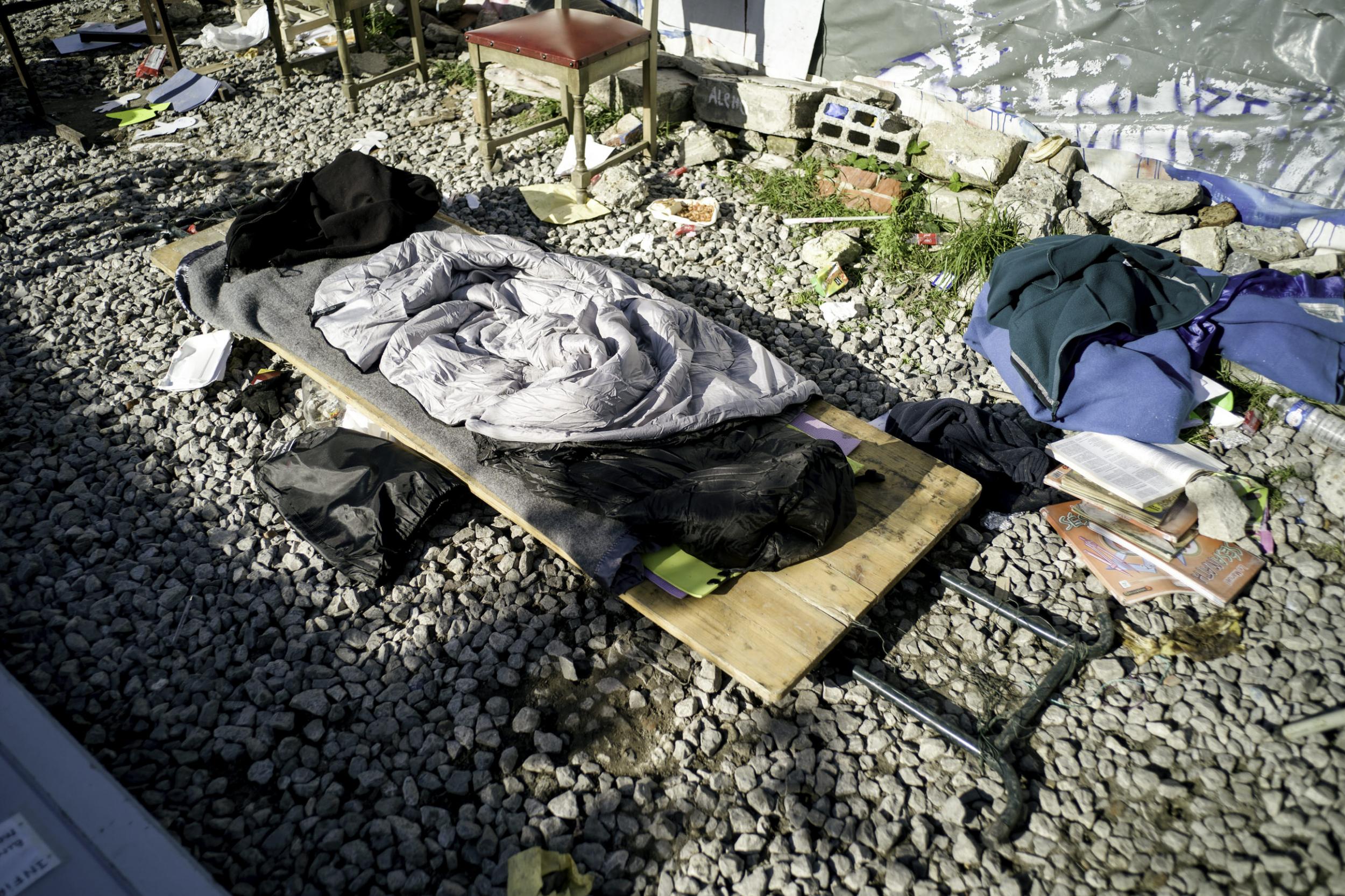 A makeshift bed where a minor slept (Photo: Alan Schaller)