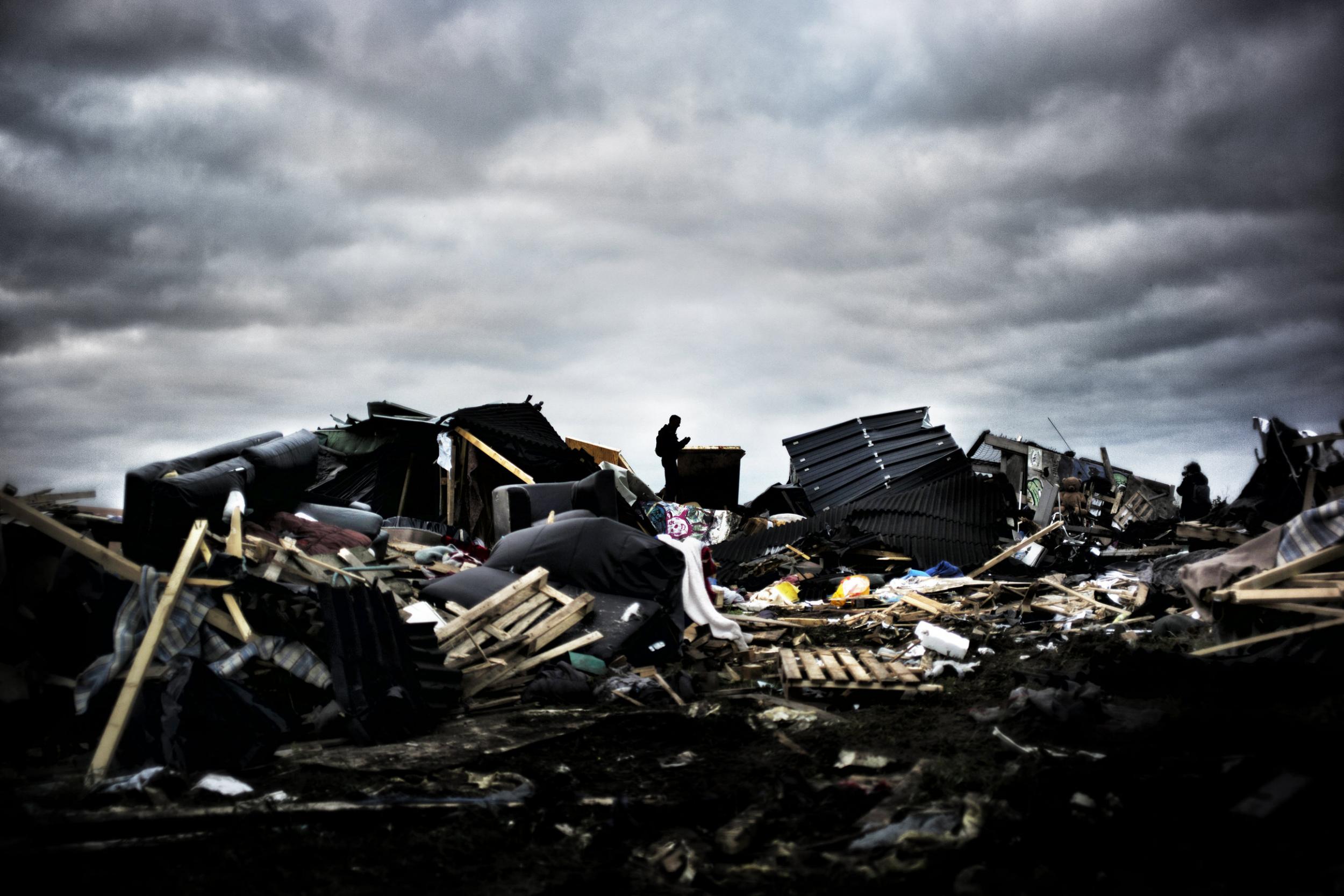 The school is bulldozed later that afternoon (Photo: Emily Garthwaite)