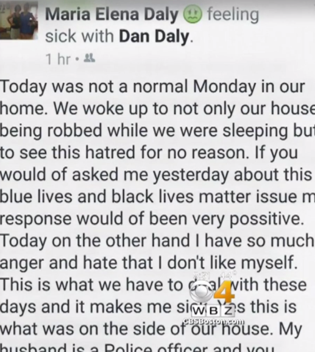 Police say Ms Daly posted the claim on Facebook