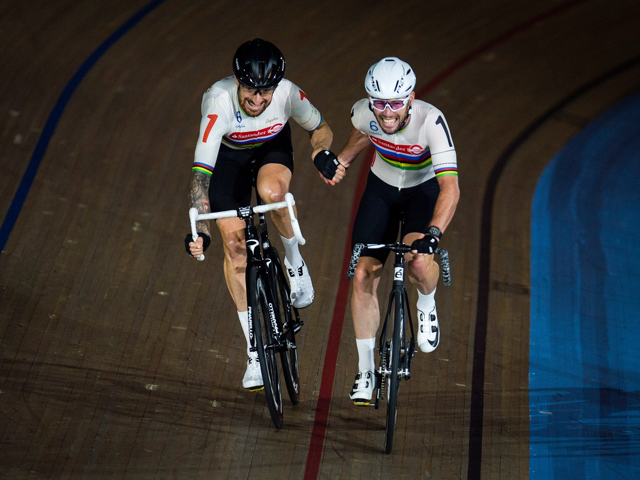 Wiggins and Cavendish were roared on by the home British crowd at Lee Valley VeloPark