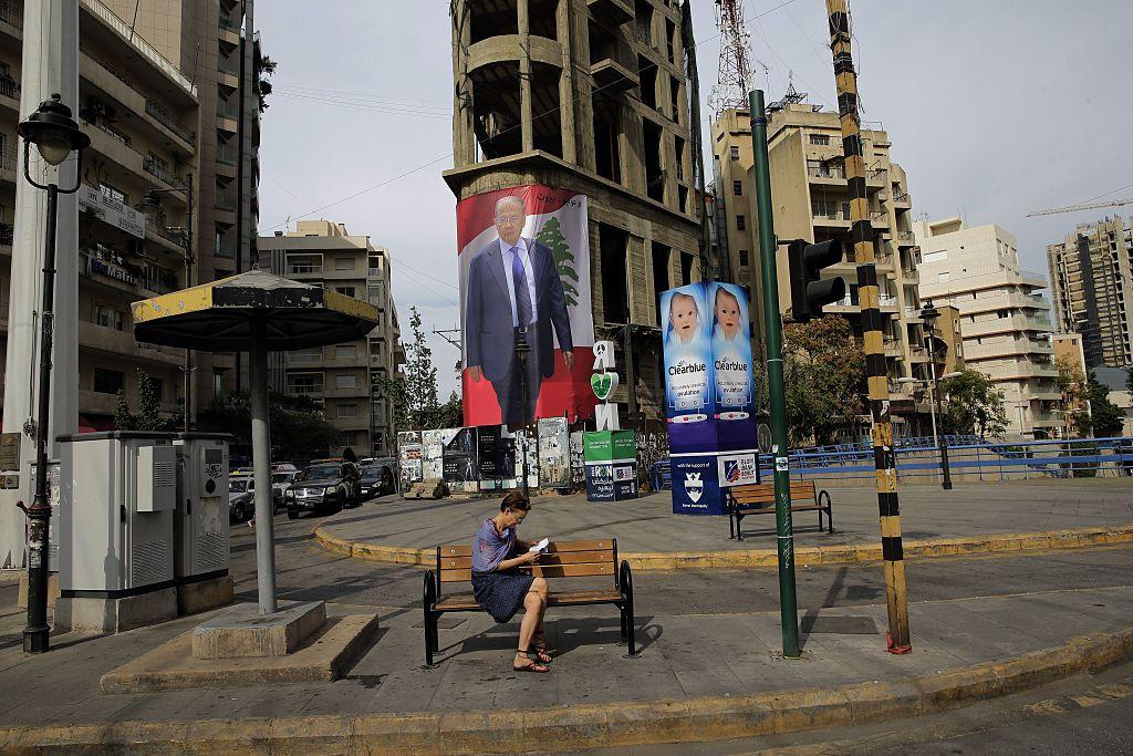 A poster of new president Michel Aoun adorns a building in Beirut
