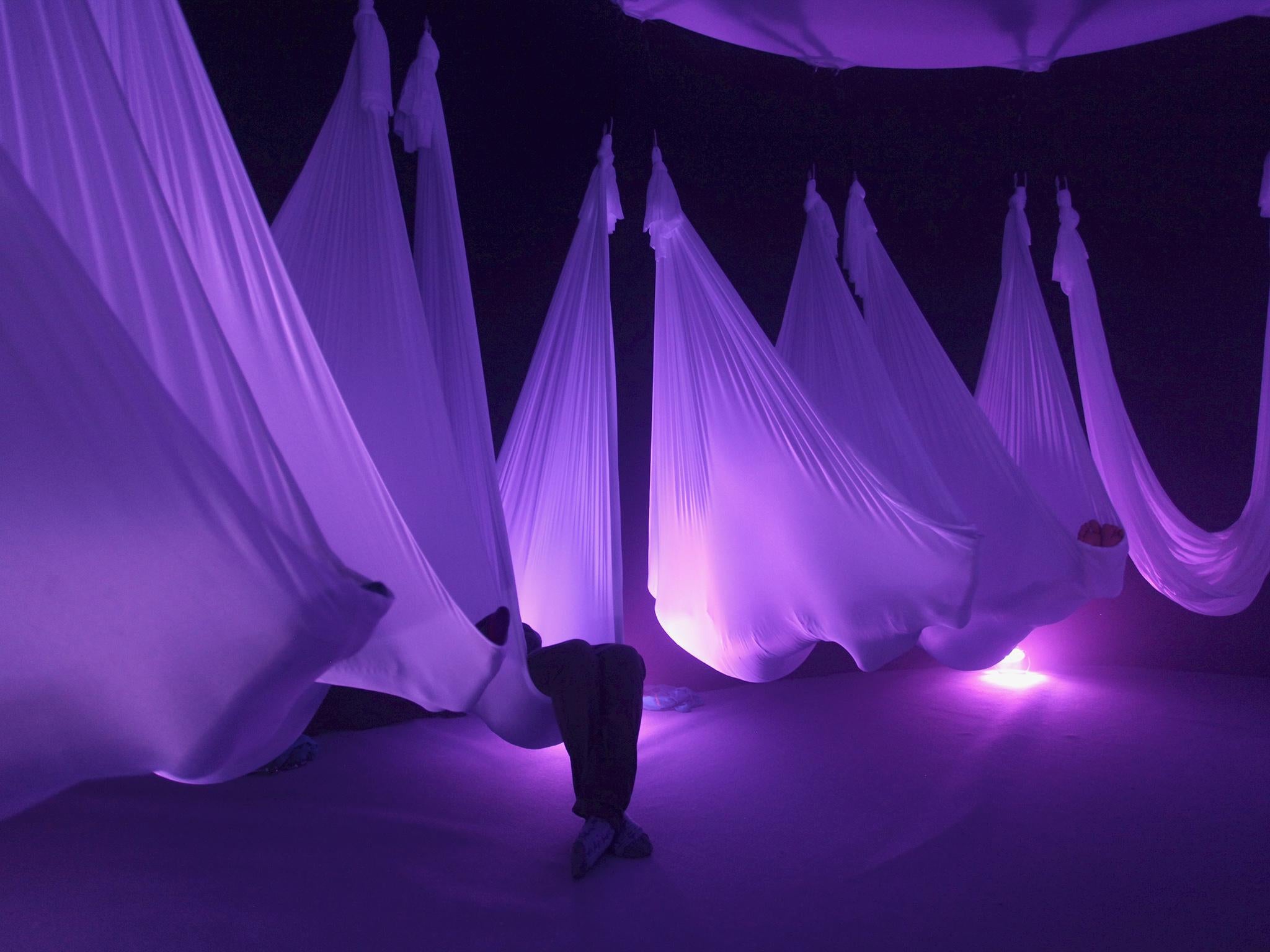 The silk cocoons are curtained off from the Arndale