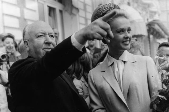 Alfred Hitchcock and Tippi Hedren in 1963