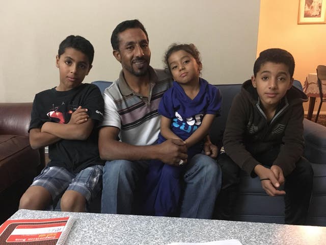 Bassam Al Abbas with his sons: ‘When I could go to America, I see the hope’