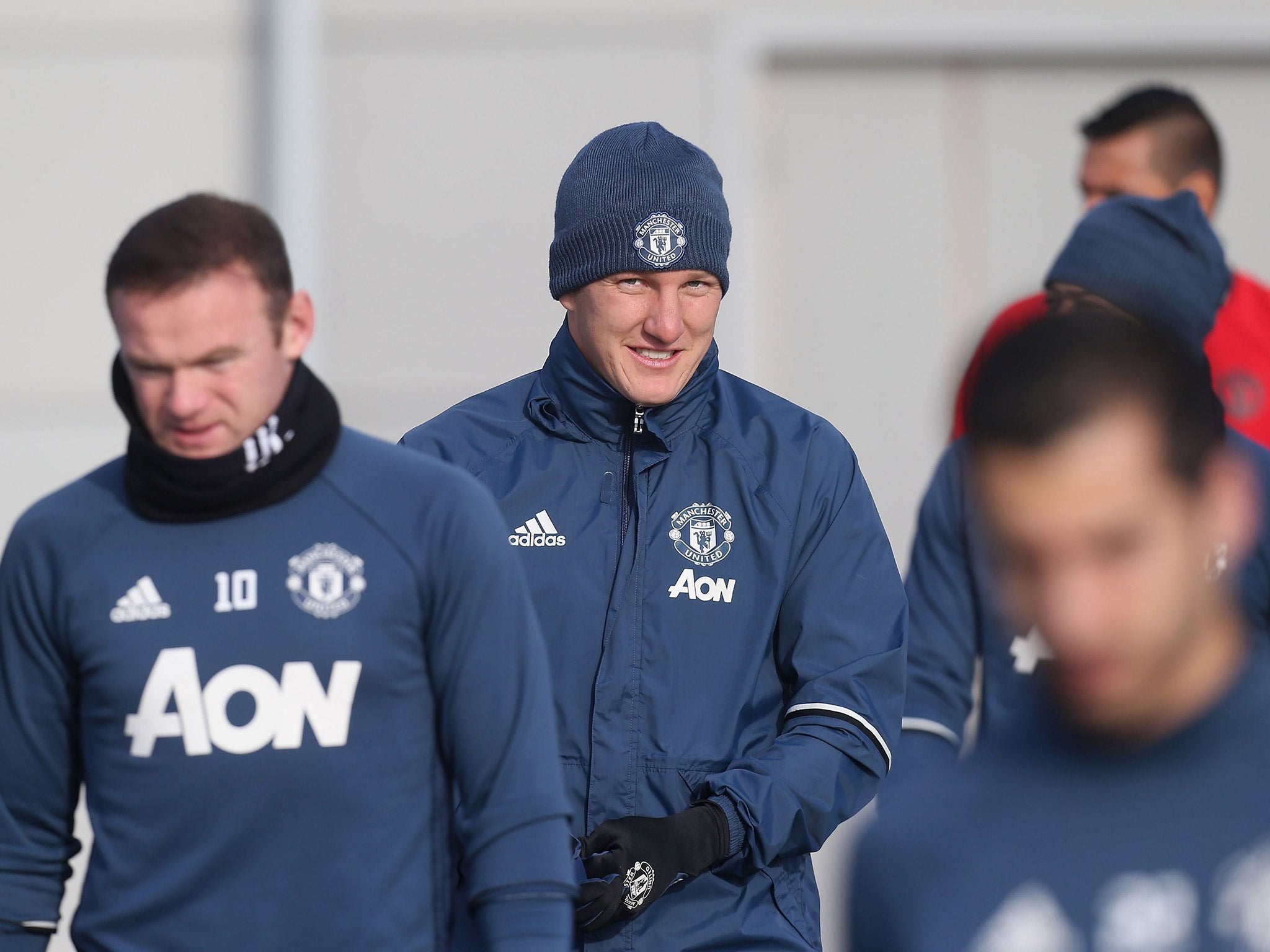 Bastian Schweinsteiger returned to Manchester United's first-team training on Monday