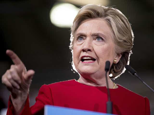 Democratic presidential candidate Hillary Clinton speaks at a rally at Kent State University in Kent, Ohio, Monday, 31 October, 2016