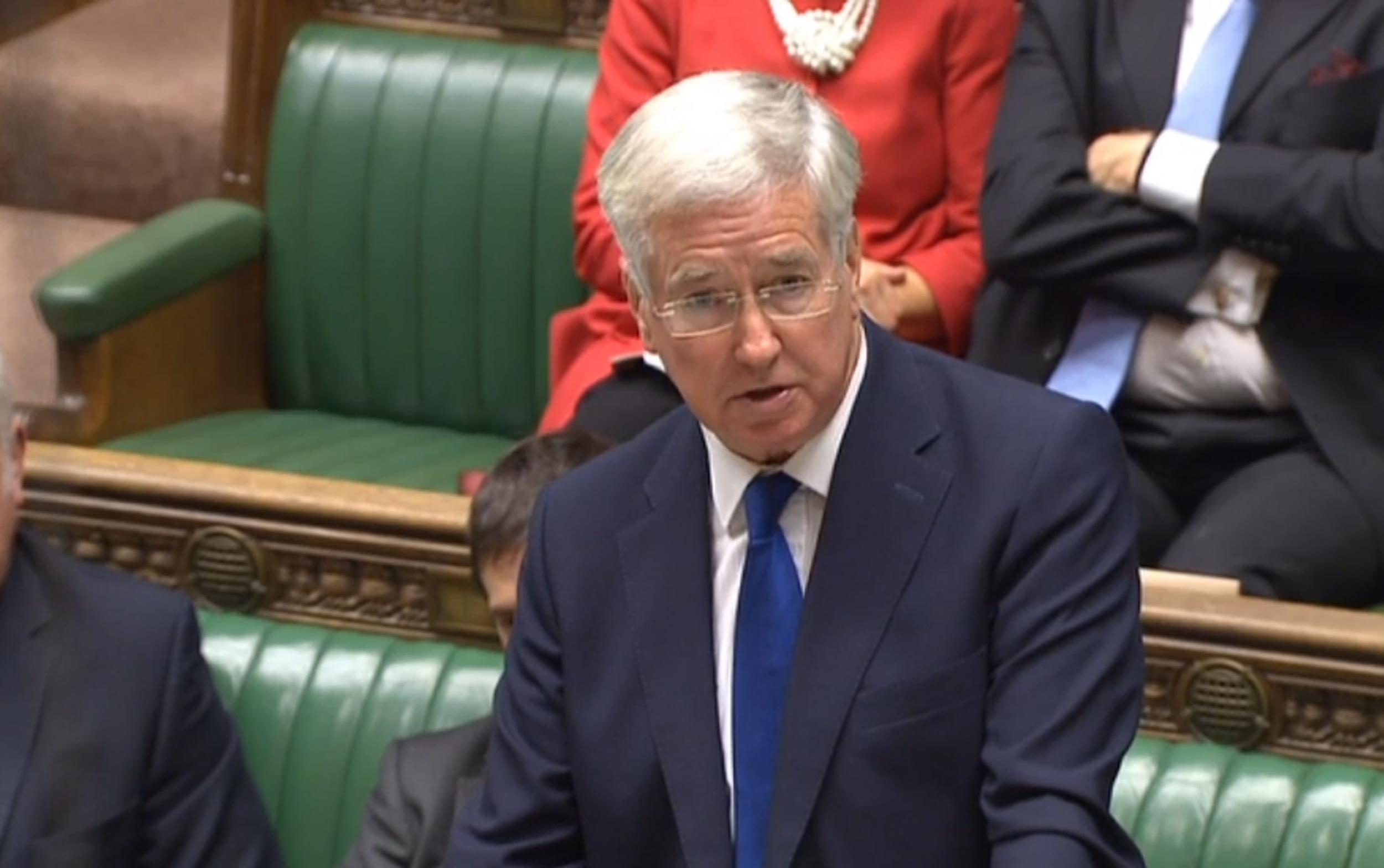 Michael Fallon speaking in the House of Commons this month