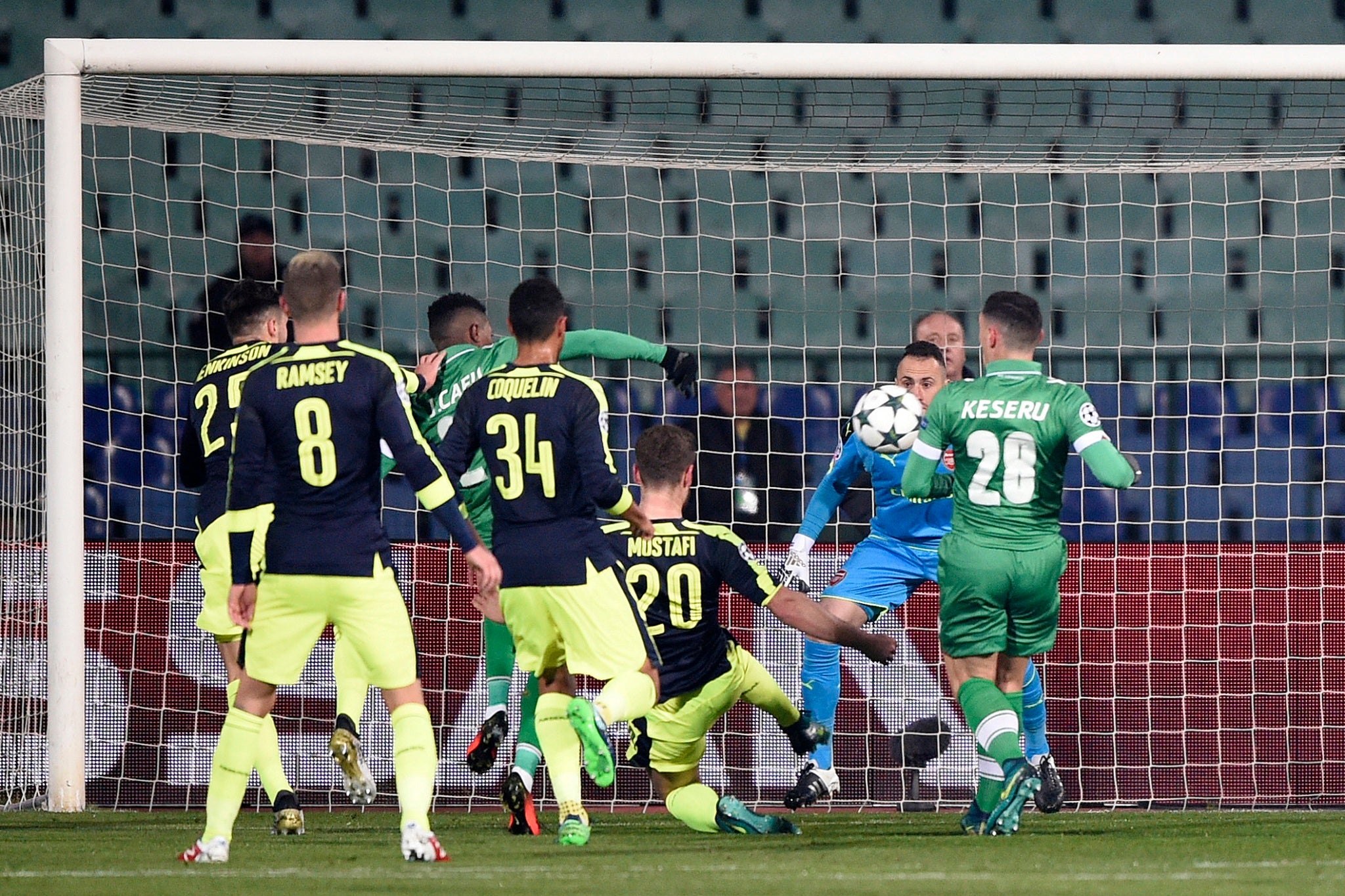 Jonathan Cafu strikes Wanderson's free-kick home to put Ludogorets ahead