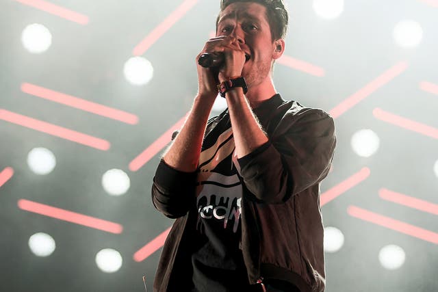 Dan Smith of Bastille in concert at The O2 Arena, London