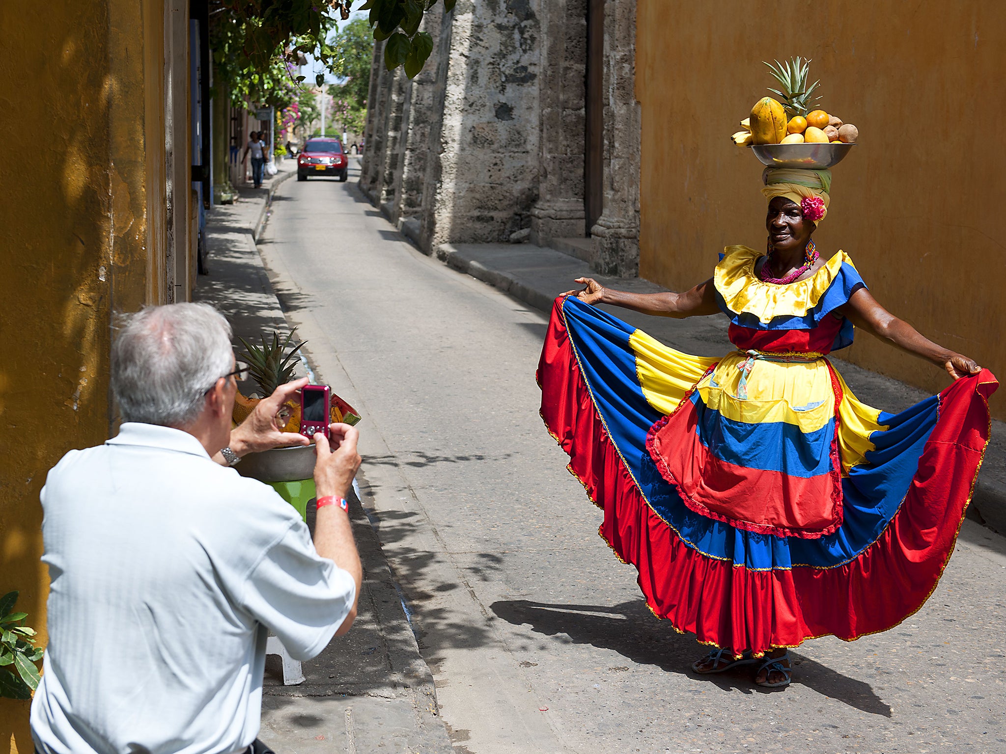 Colombian woman in traditional dress