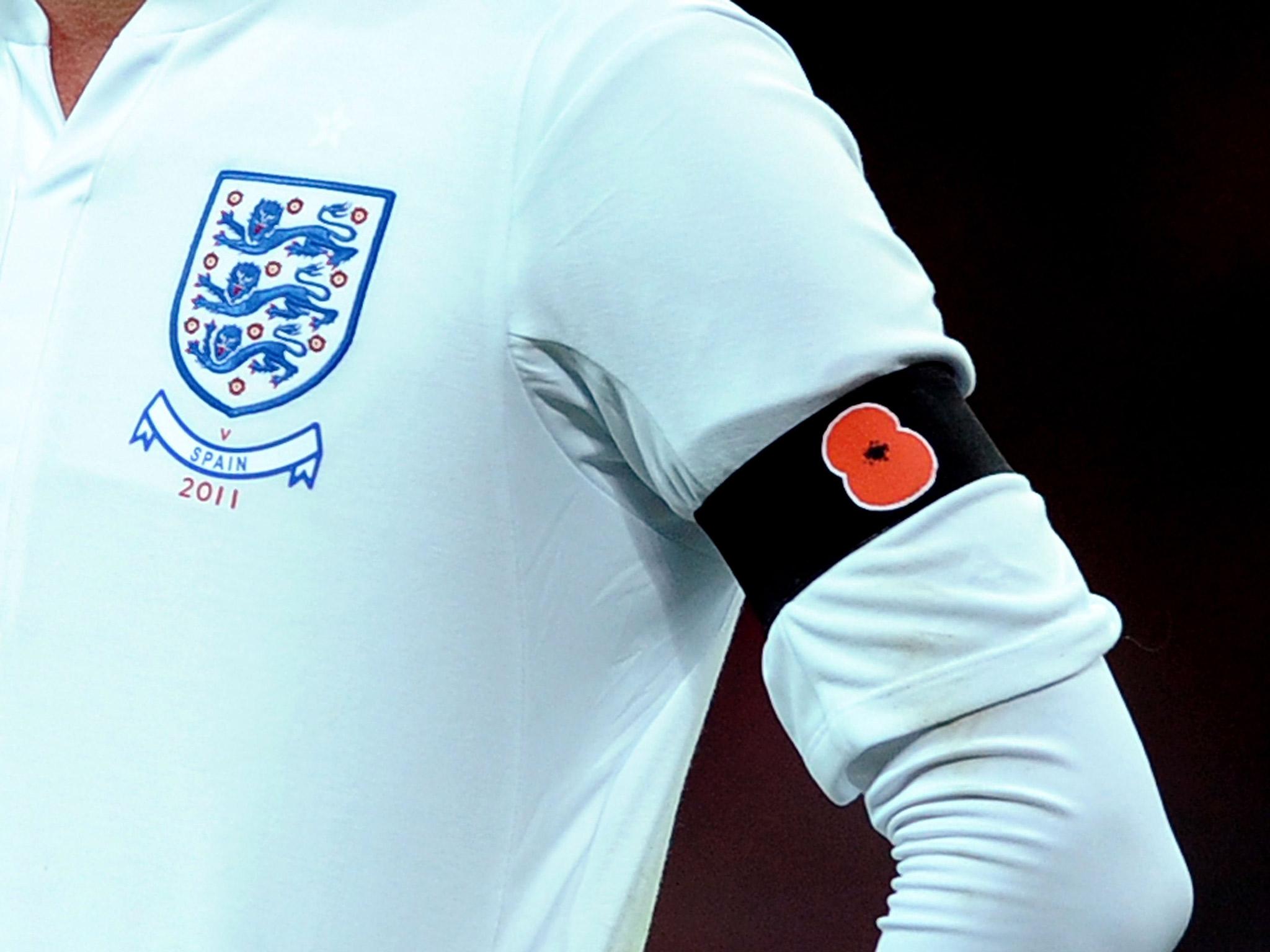 When the issue last arose in 2011, England wore black armbands bearing a poppy