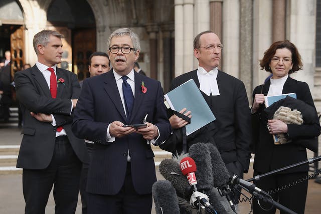 Lawyer for Deir dos Santos, David Green speaks after the High Court decides that the Prime Minister cannot trigger Brexit without the approval of the MP's at The Royal Courts Of Justice