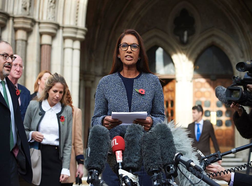 The High Court case’s lead claimant Gina Miller speaking to the media after her victory