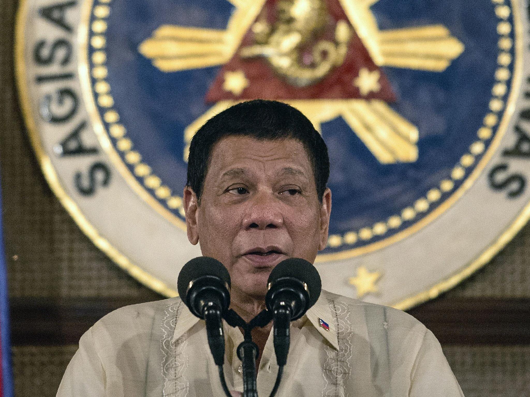 Philippine president Rodrigo Duterte (file photo)