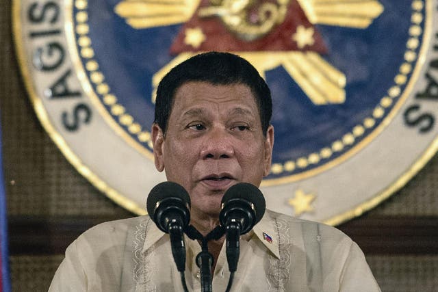Philippine president Rodrigo Duterte (file photo)