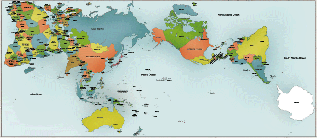 flat earth map projection