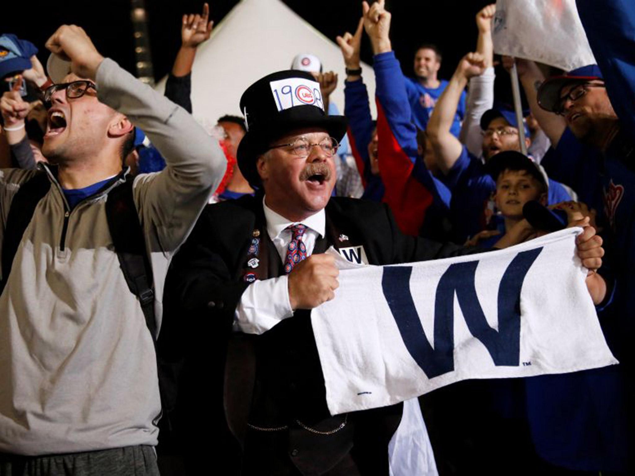 Chicago Cubs supporters have posted videos on social media of elderly fans celebrating the World Series triumph