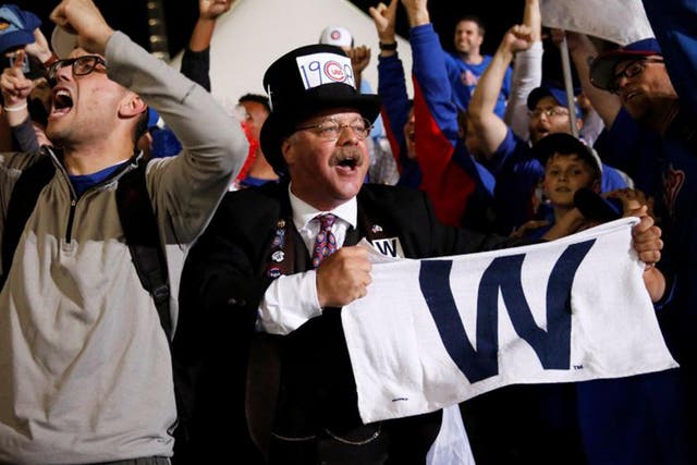 Chicago Cubs supporters have posted videos on social media of elderly fans celebrating the World Series triumph