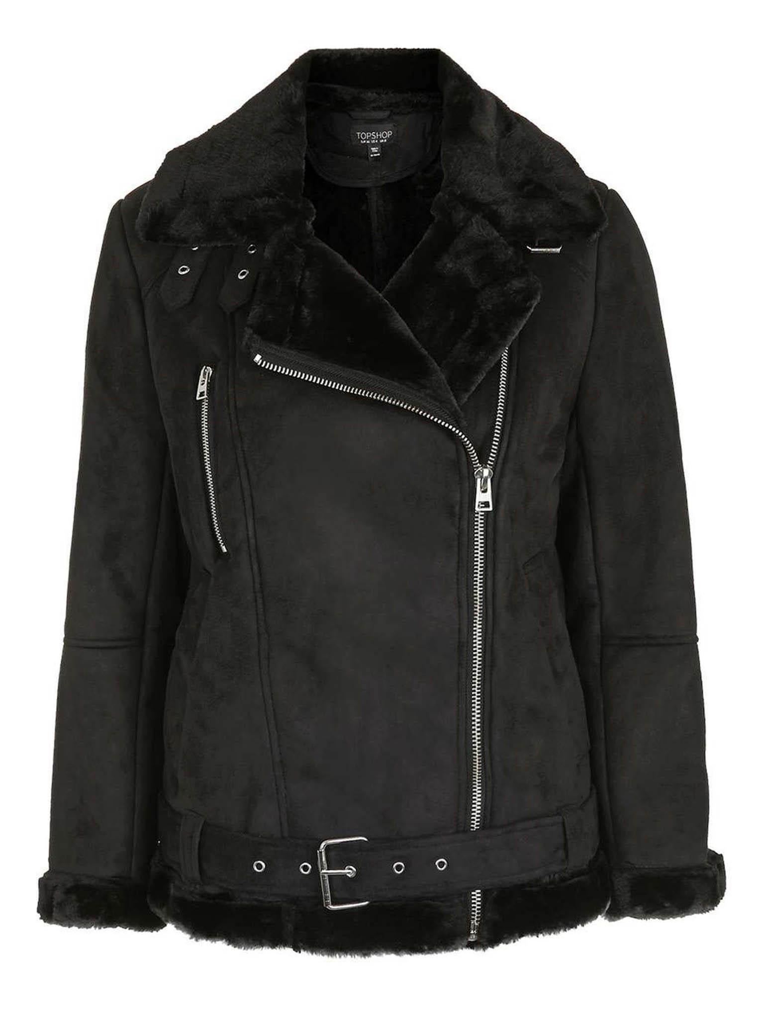 faux shearling jacket topshop
