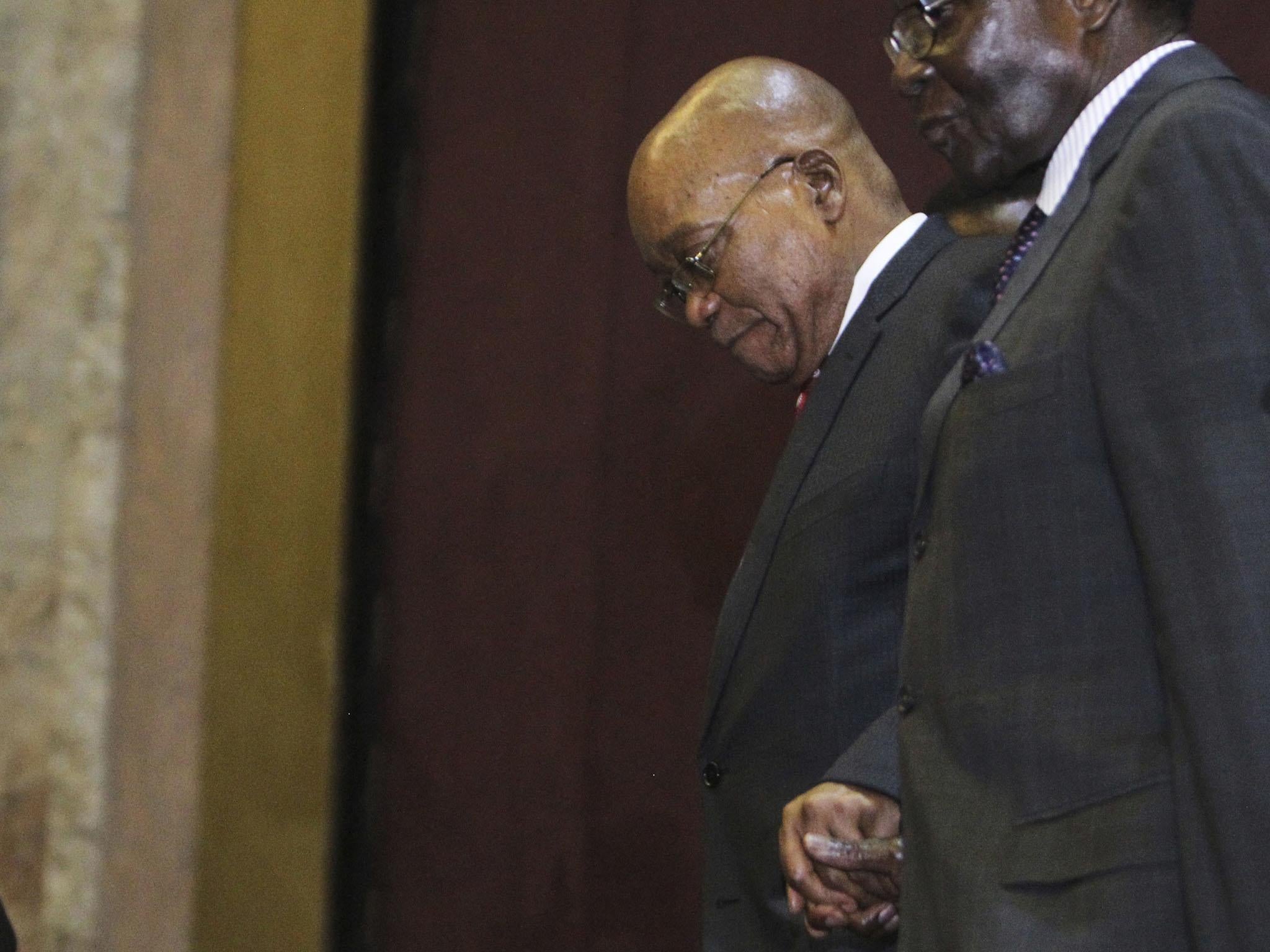 President Zuma meeting with Zimbabwe's Robert Magabe in Harare earlier this month