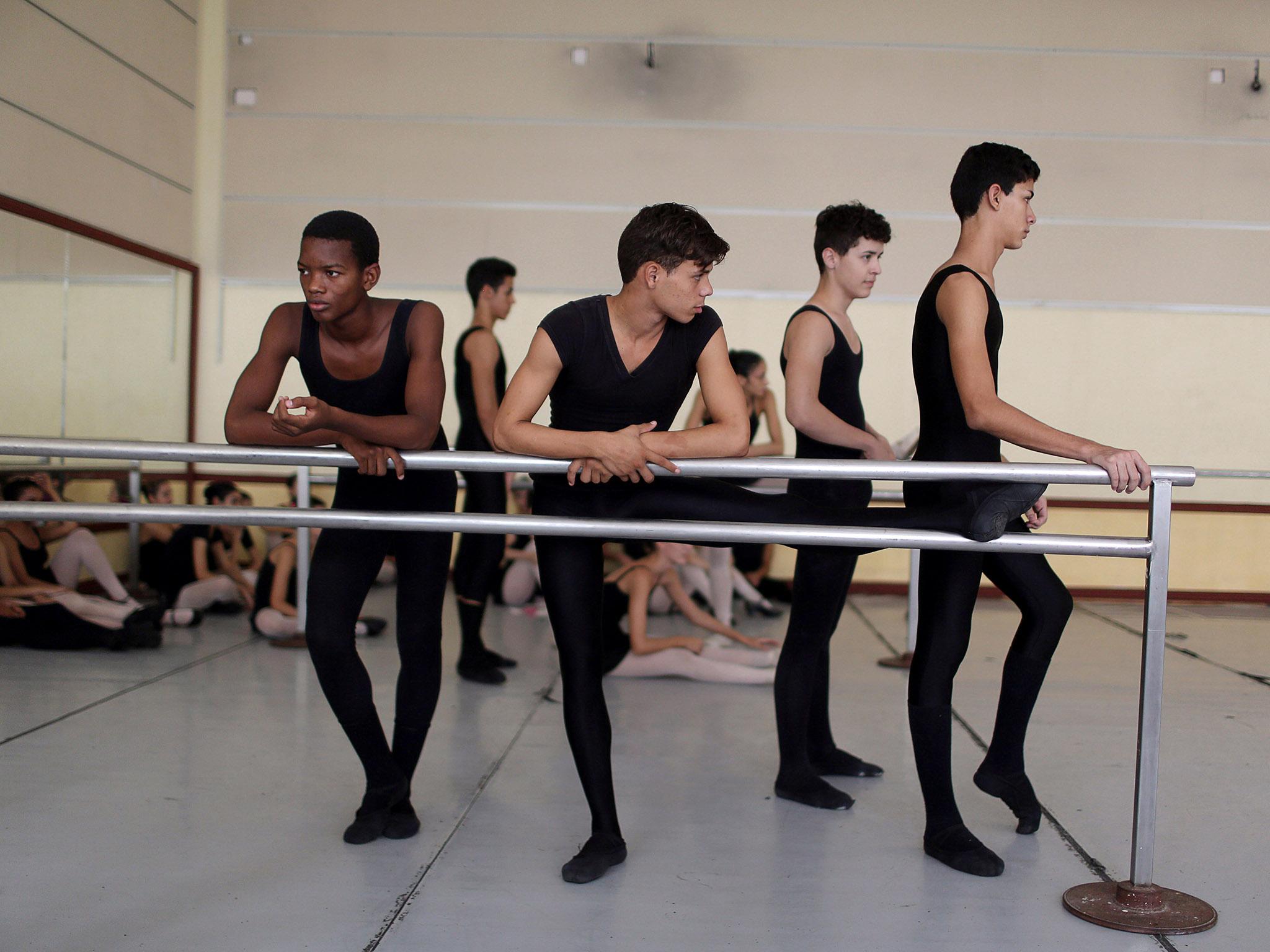 Students at the Cuba's National Ballet School (ENB) take part in a practice in Havana, Cuba