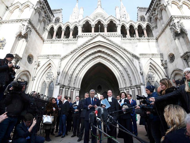 David Greene QC speaks outside the High Court following its ruling that the Prime Minister cannot trigger Brexit without the approval of Parliament