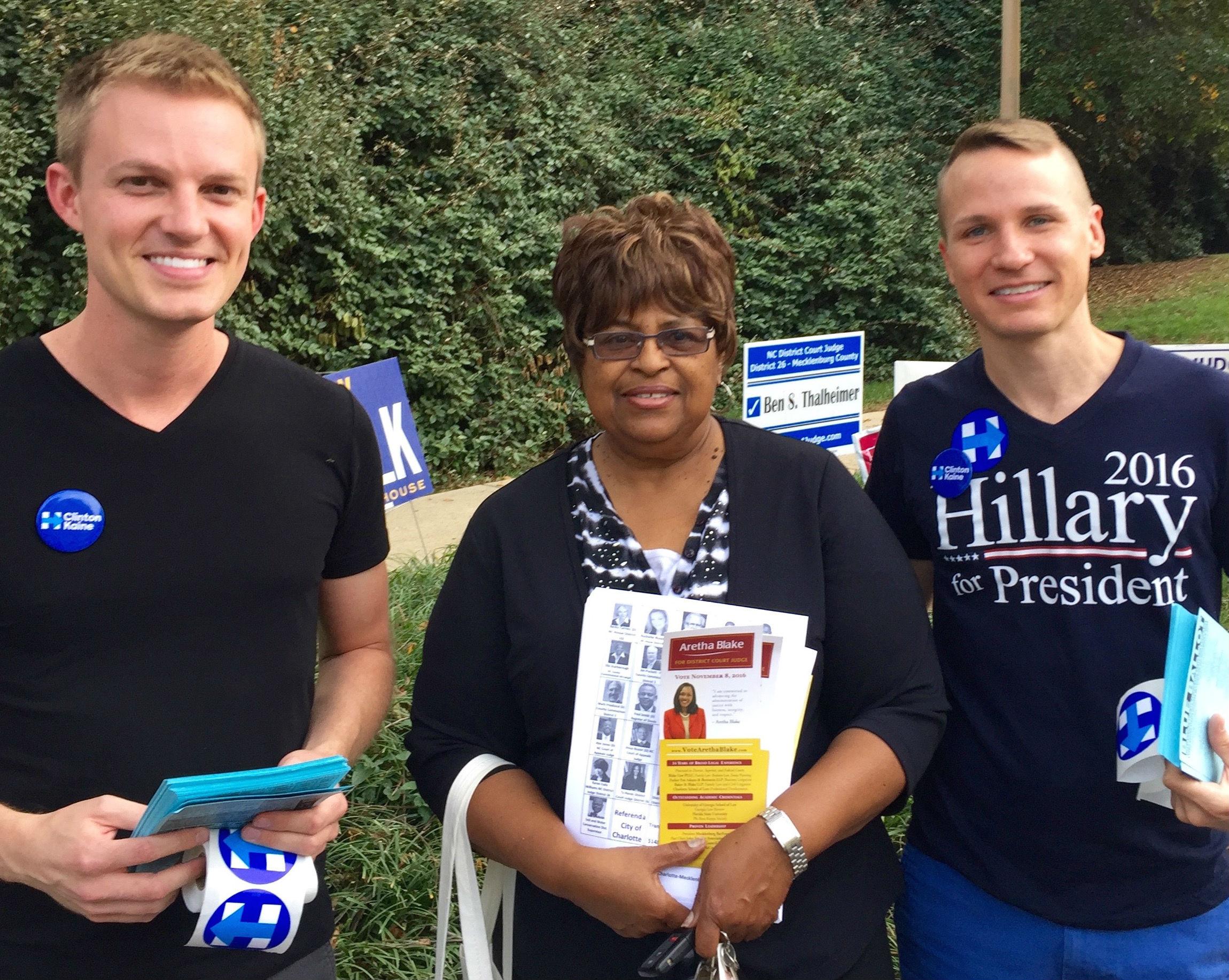 Supporters of Hillary Clinton at Charlotte’s West Boulevard Library